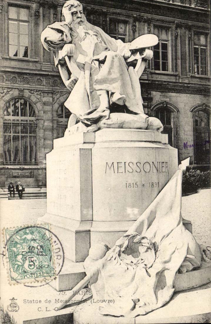 CPA Paris Statue de Meissonnier Louvre