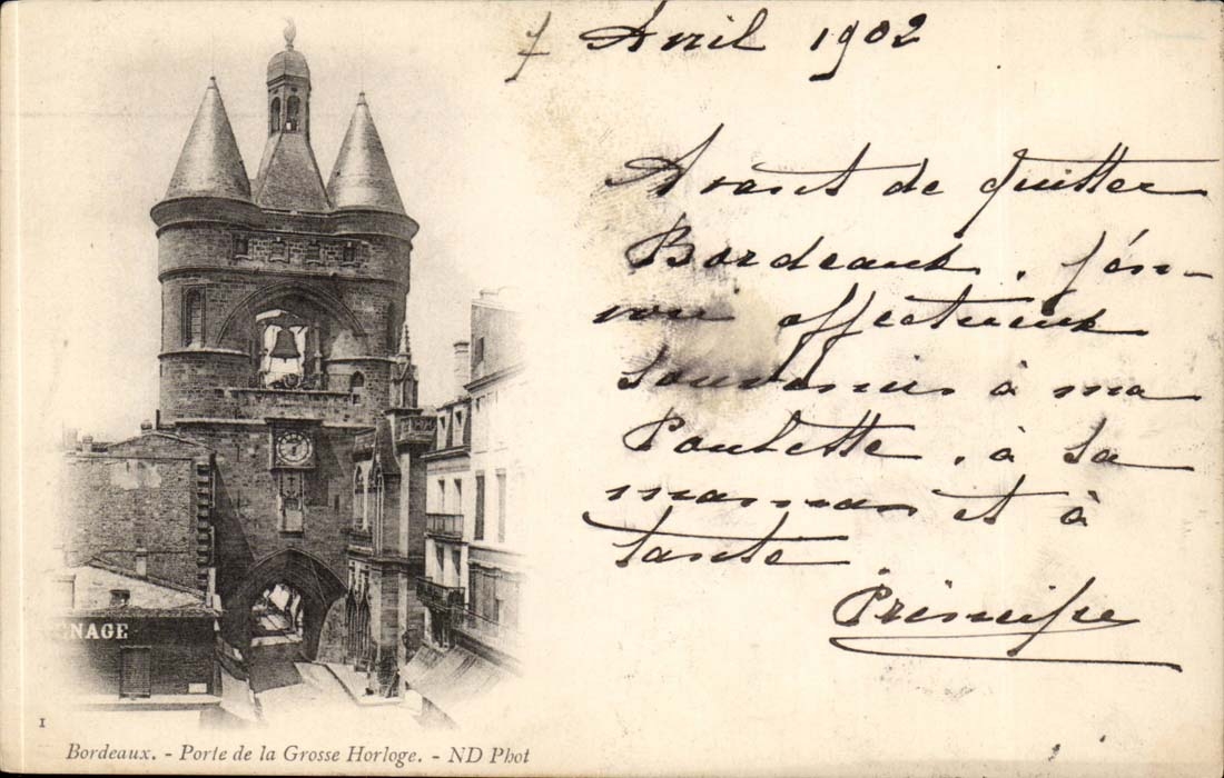 CPA Bordeaux Gate of the large clock