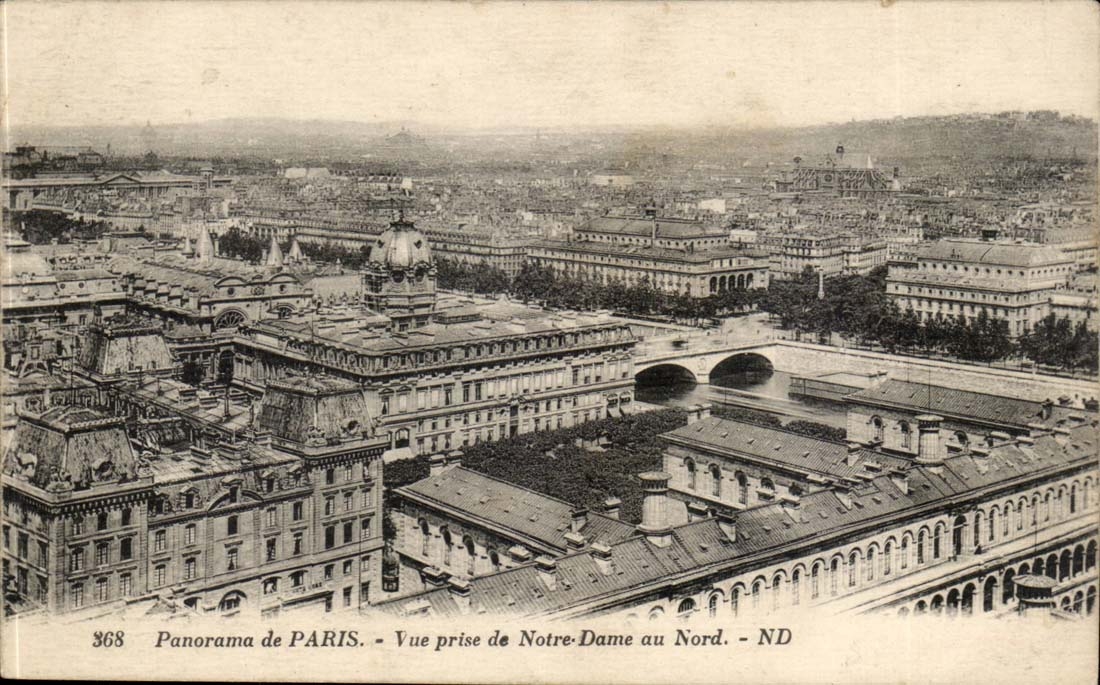 Paris CPA Panorama Vue prise de Notre DAme au nord