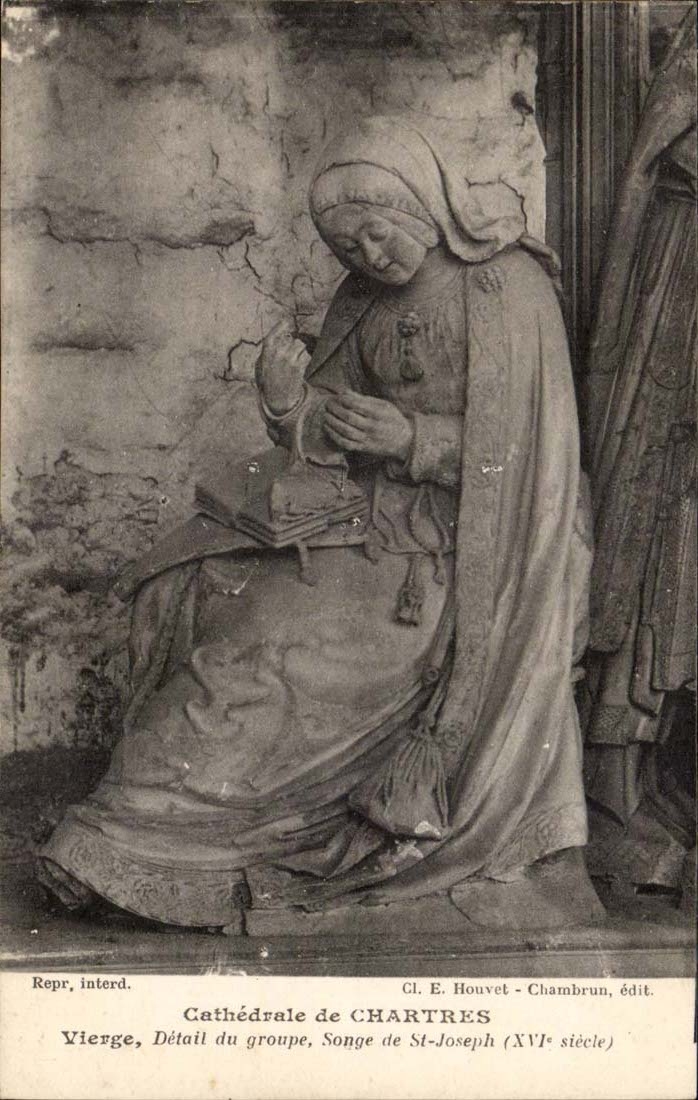 CPA CAthedrale of Chartres Vierge Detail of the group Thinks of St Joseph