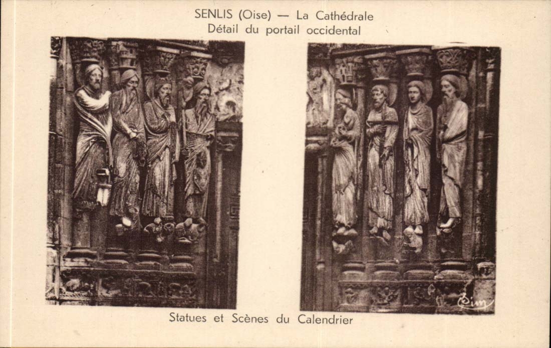 Senlis CPA the cathedral Detail of the Western gate