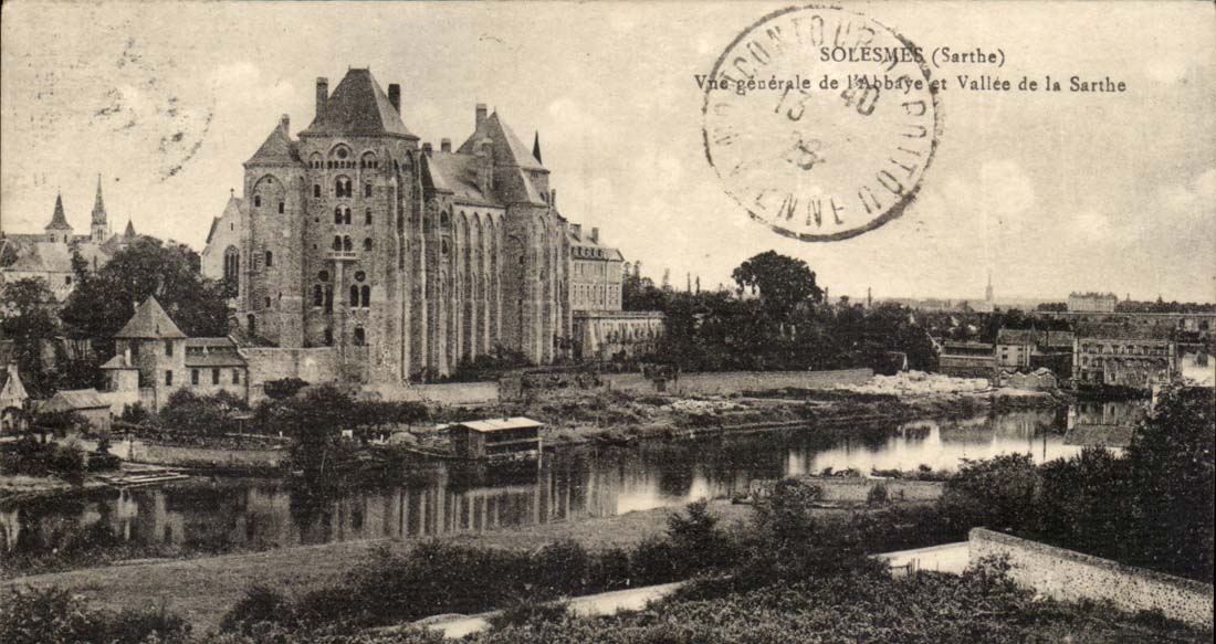 Solesmes CPA View and valley of the Sarthe