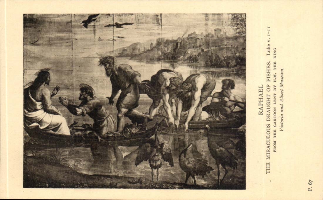 CPA Raphael the miraculous draft off fishes Victoria and Albert Museum