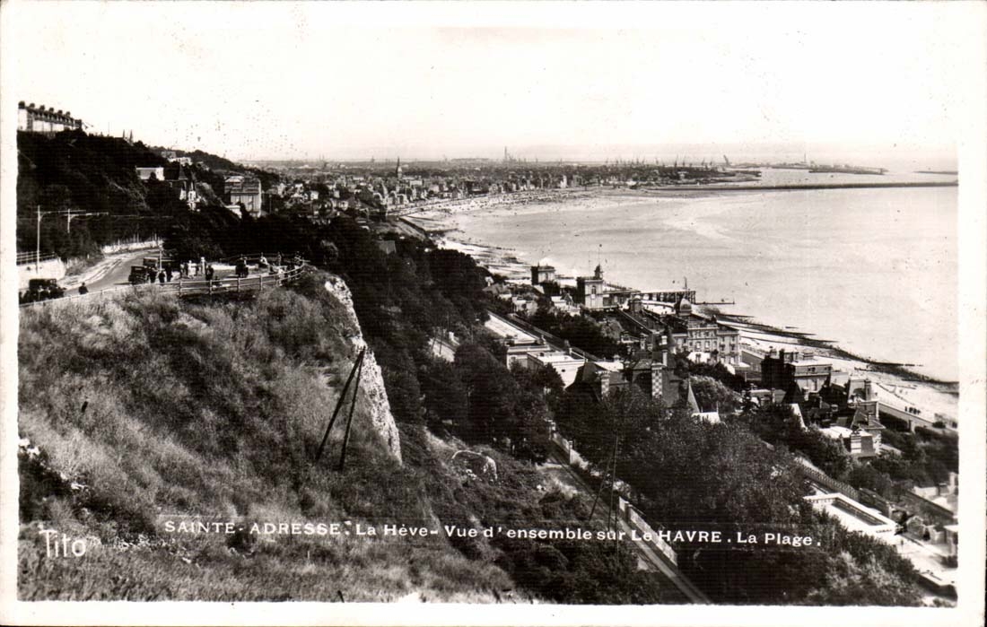 Saint Address CPA Heve Overall picture on Le Havre the beach