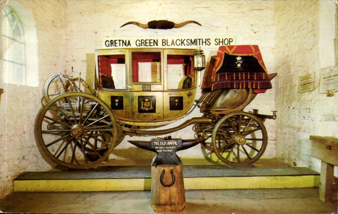 MODERN CARD The famous Anvil and coach Gretna Hall Hotel Museum