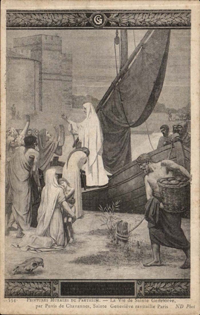 CPA Murals of the Pantheon Paris My life of Sainte Genevieve by Puvis de Chavannes