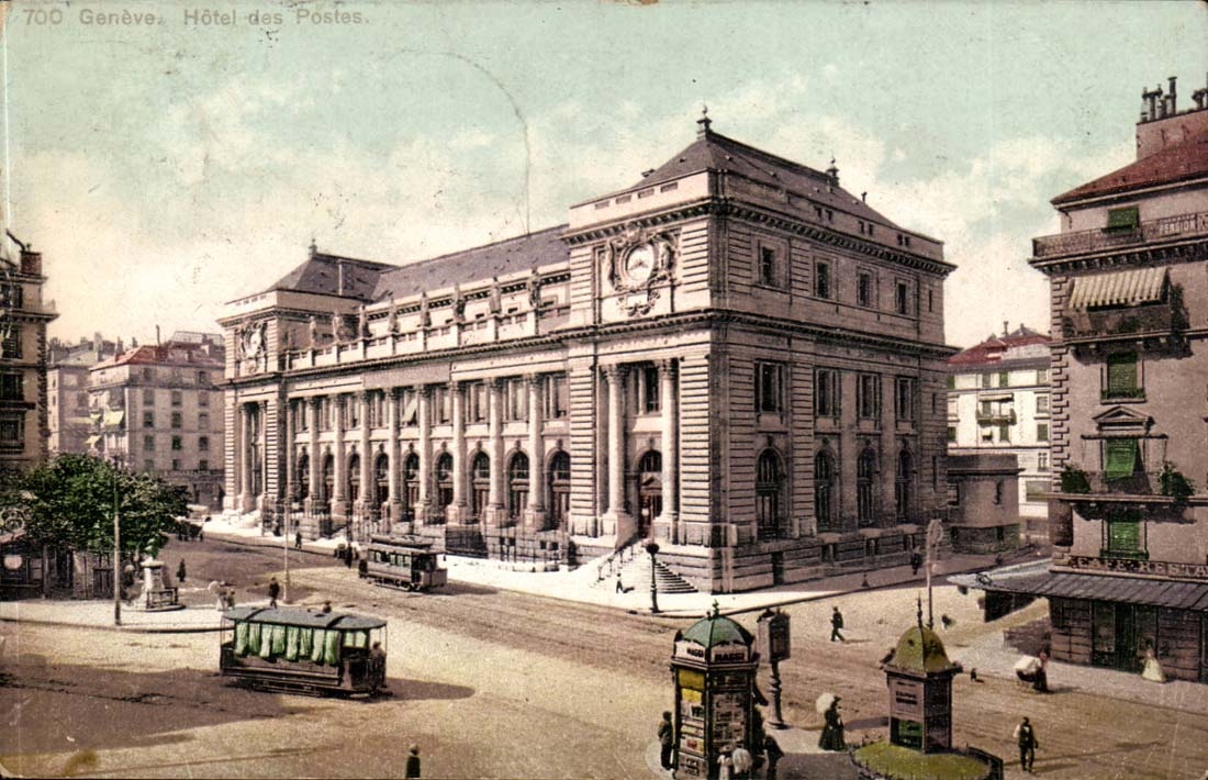 Switzerland Geneva CPA Post office building