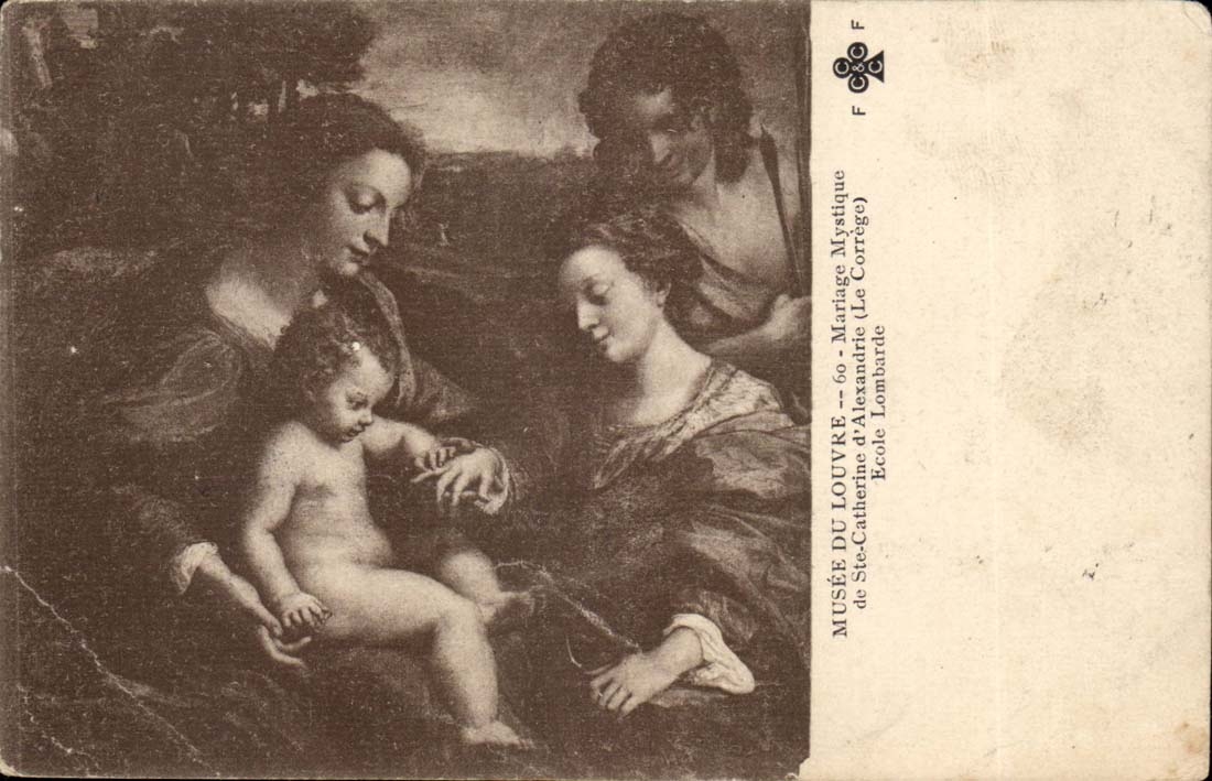 CPA Museum of mystical Louvre Marriage of co Catherine of Alexandria 'Correge)
