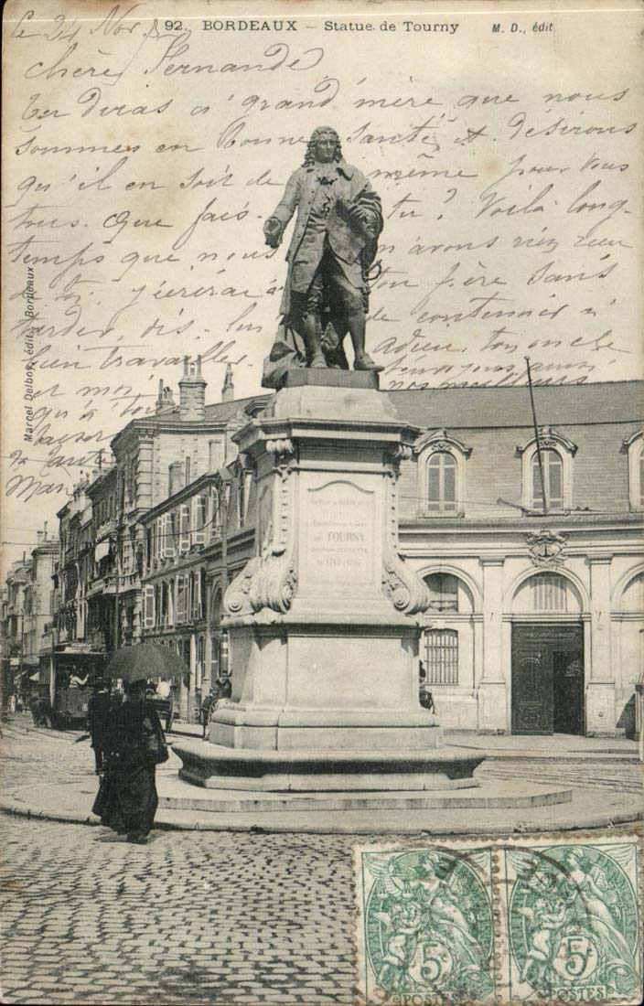 Bordeaux CPA Statue of Tourny