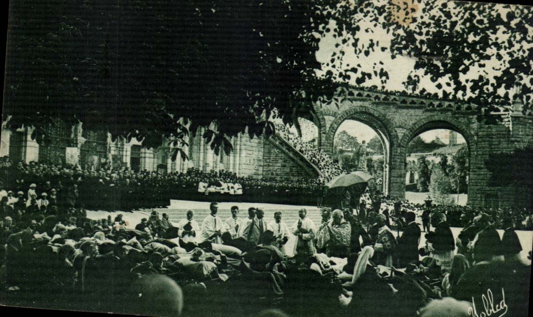 Lourdes CPA the blessing of the patients during the Procession
