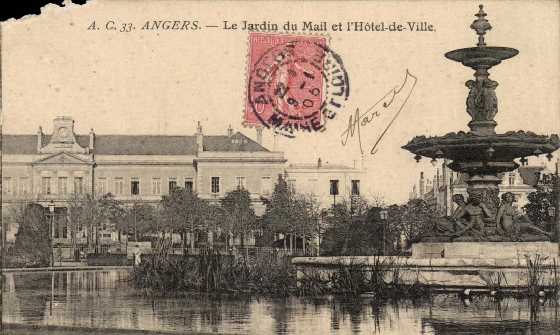 Angers CPA the garden of the email and the town hall