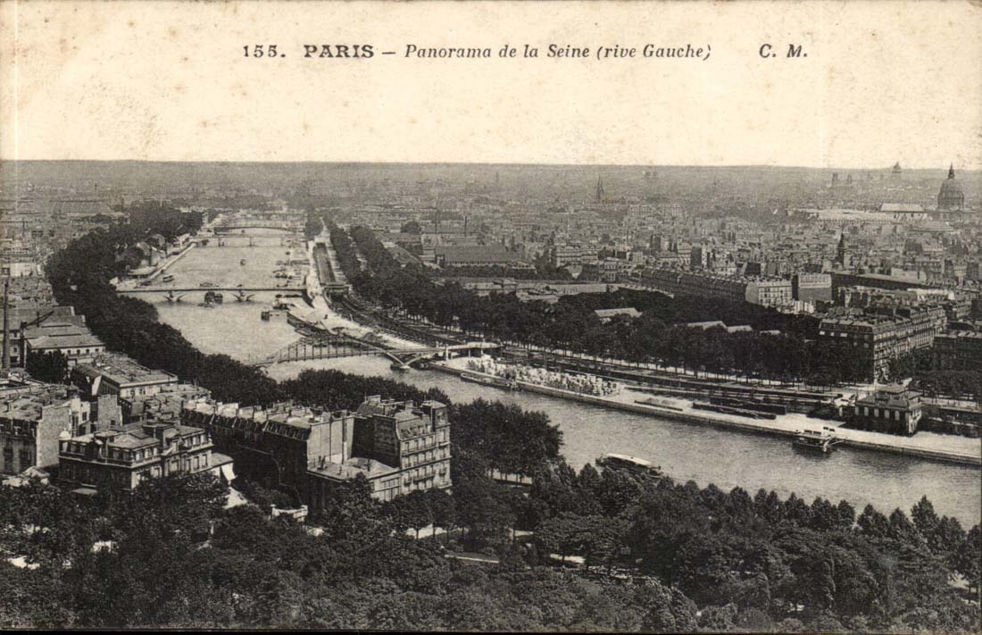Panorama Paris-CPA des Seine (linke Bank)