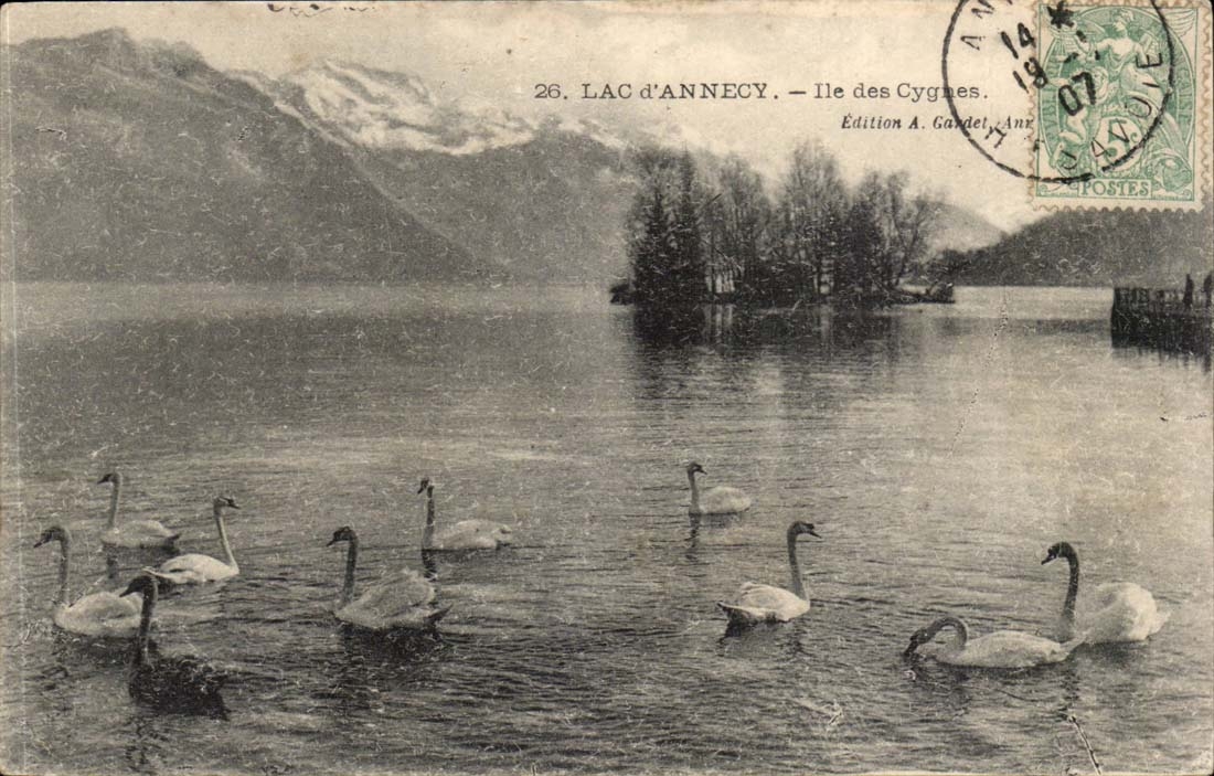 Annecy Lake CPA Island of the swans (swan)