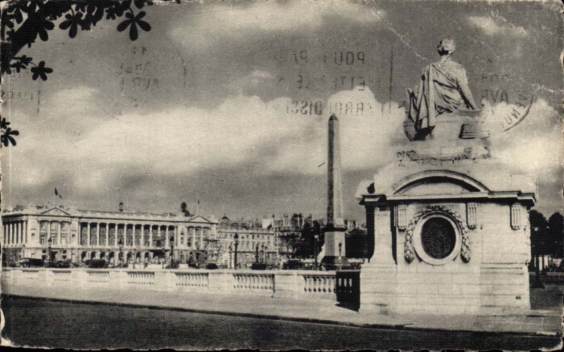Paris CPA La place de la Concorde et l'obelisque de Louksor