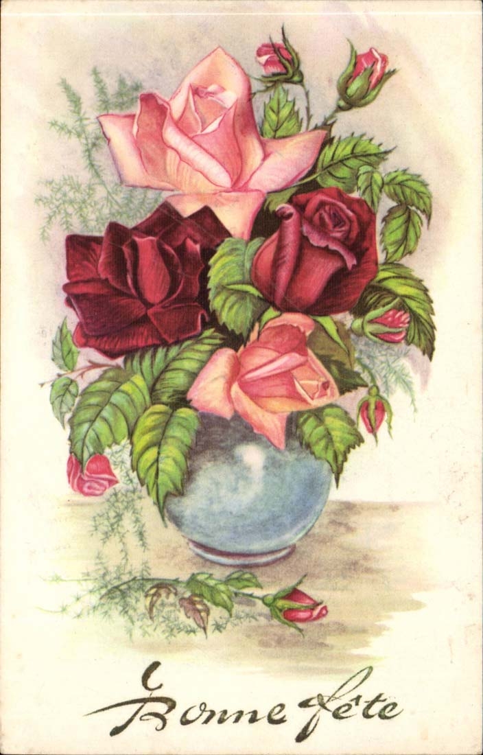 CPA gute Phantasie feiert Fleurs