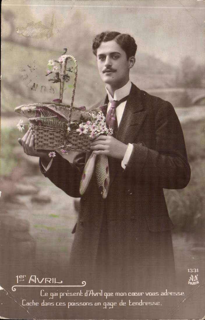 CPA Phantasie 1 April April (Fisch)