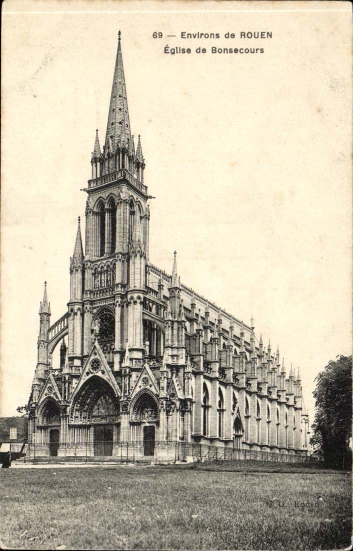 Surroundings of Rouen CPA Church of Bonsecours