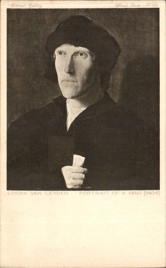 National Gallery CPA Lucas Van Leyden Portrait off has man