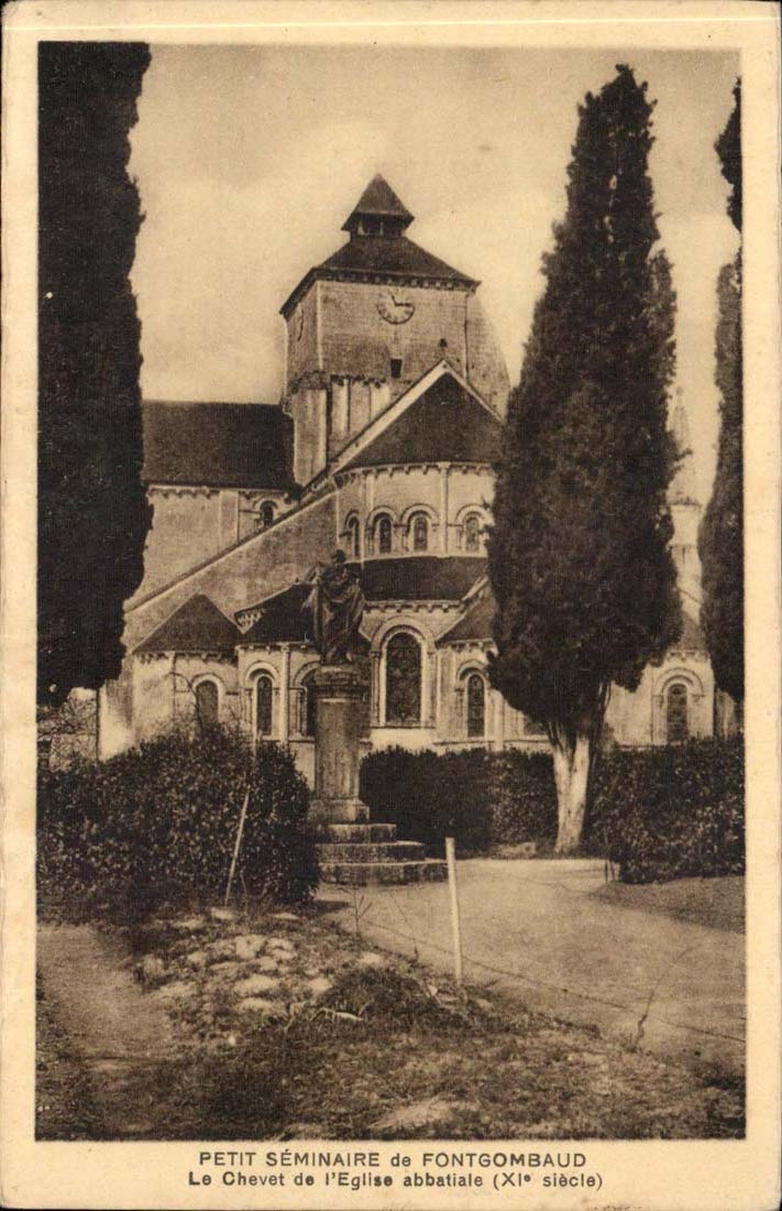 CPA kleines Seminar von Fontgombaud das Kopfende der Abteikirche (11)