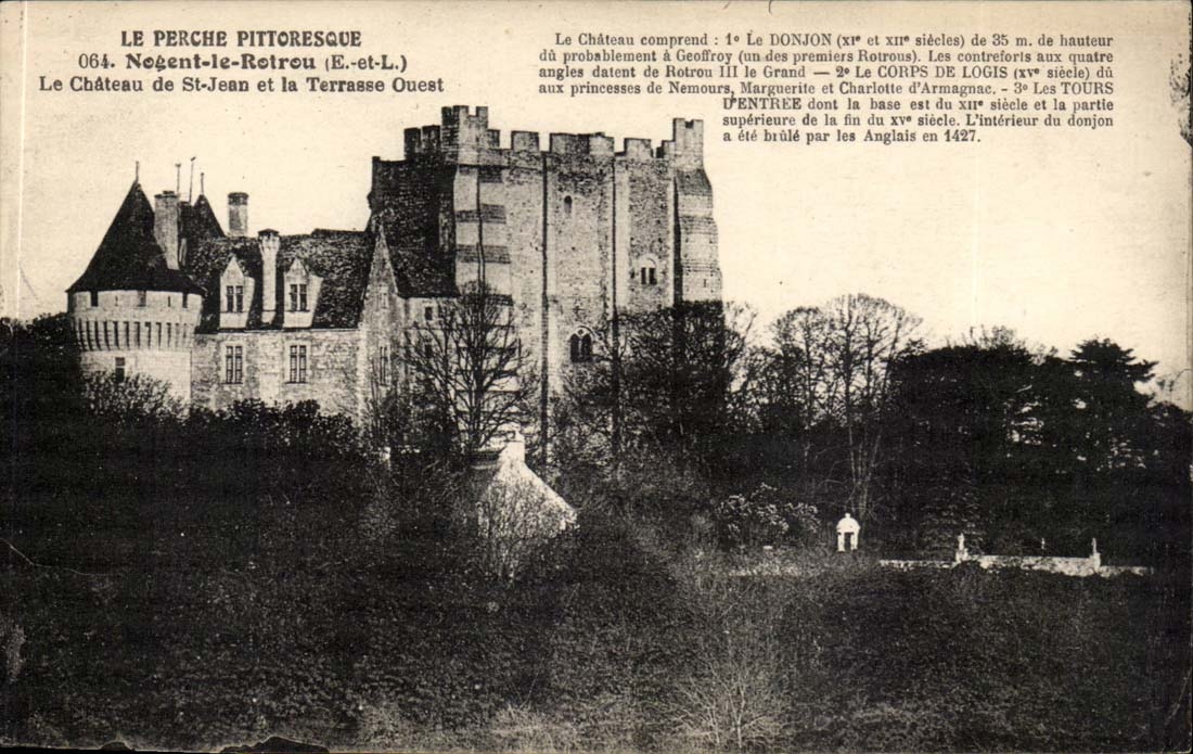 picturesque pole CPA Nogent Rotrou the castle of St Jean and the terrace Western