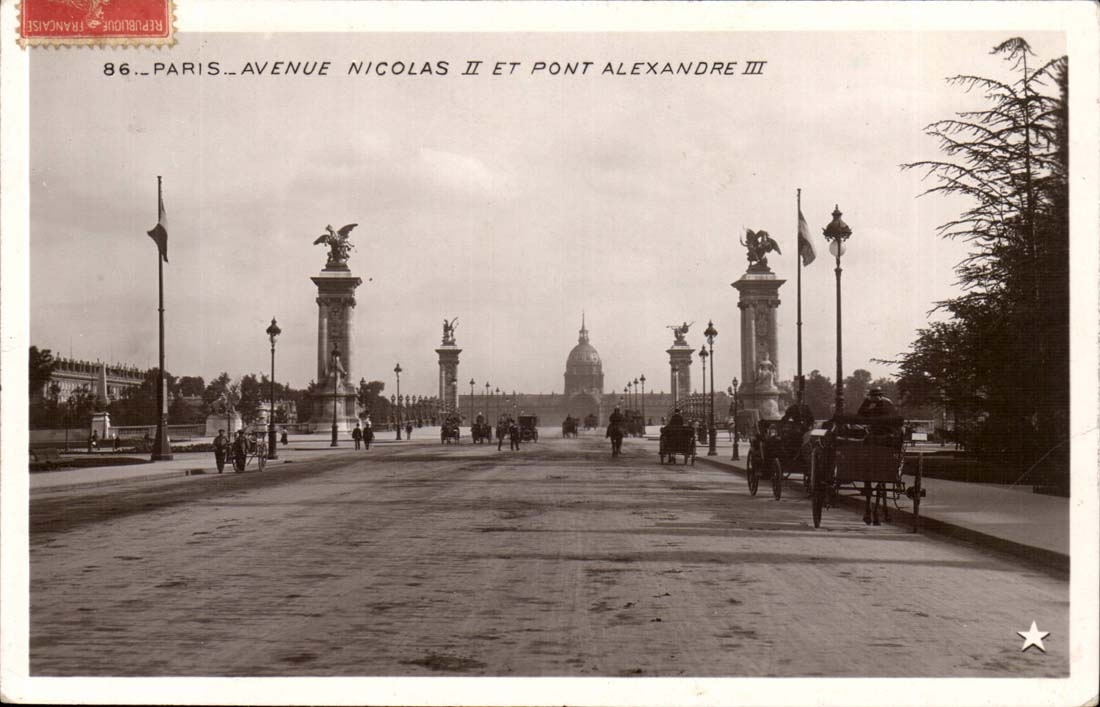 Paris CPA Which occurred Nicolas II and Bridge Alexandre III