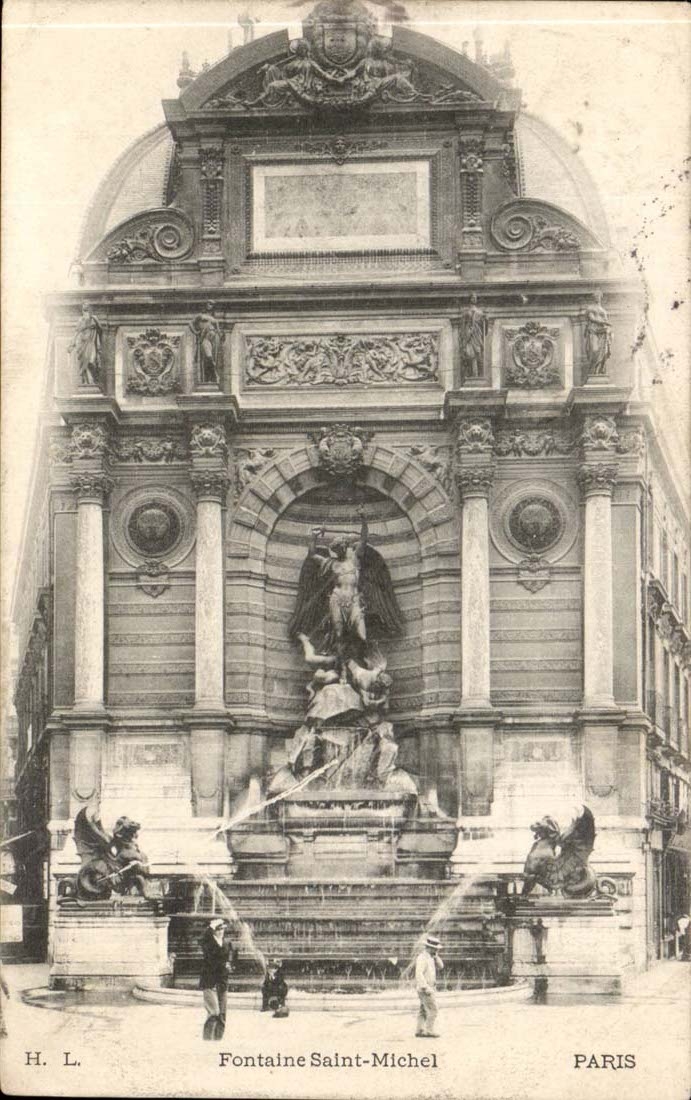 Paris CPA Fountain Saint Michel
