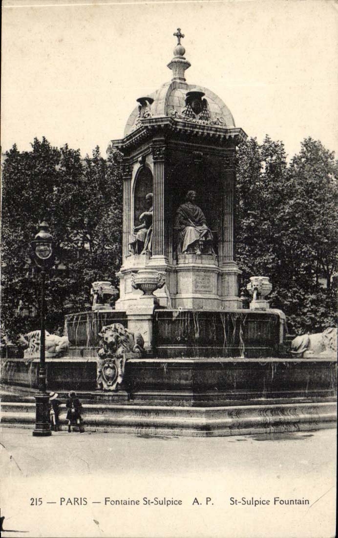 Brunnen Saint Sulpice Paris-CPA