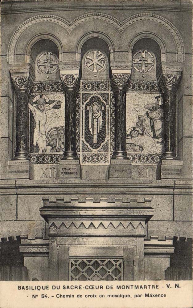 Paris CPA Basilique du Sacre Coeur de Montmartre Chemin de croix en mosaique par Maxence