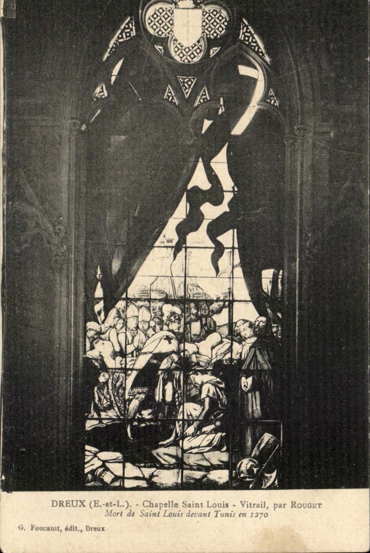 Dreux CPA Vault Saint Louis Stained glass by Dead Mullet of Saint Louis in front of Tunis in 1270
