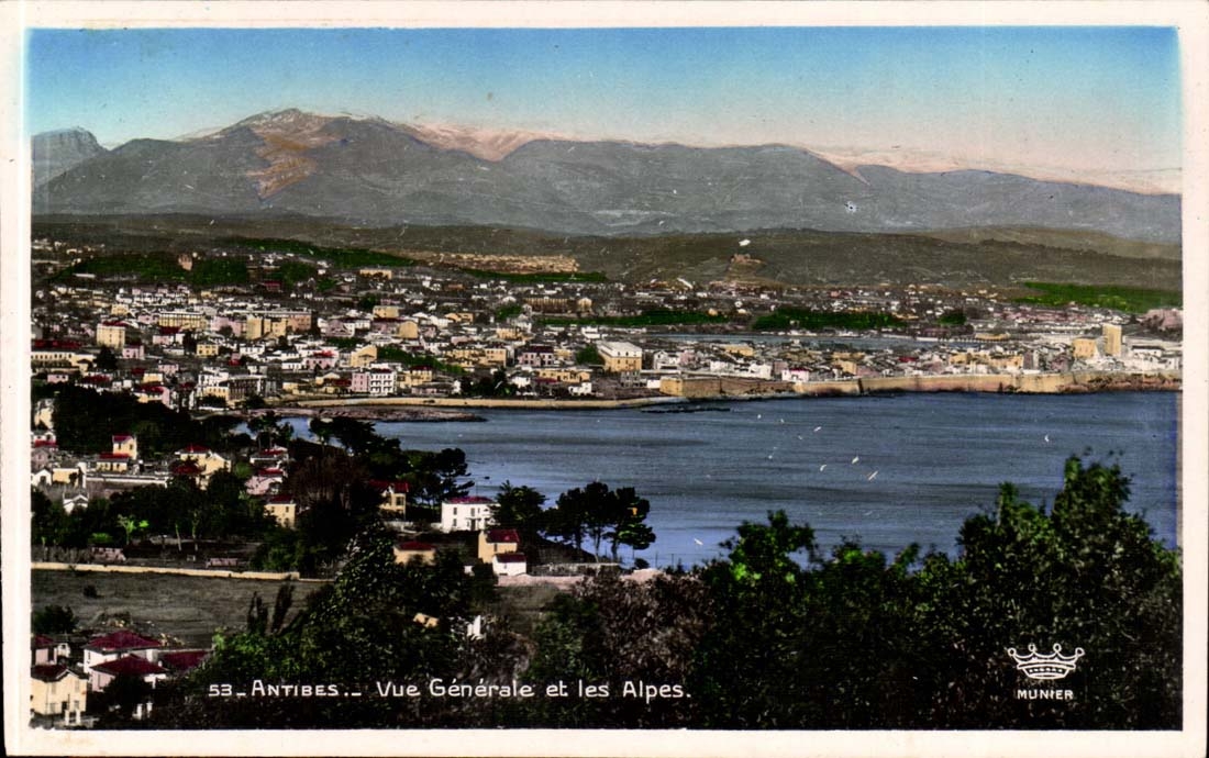 Antibes CPA View and the Alps
