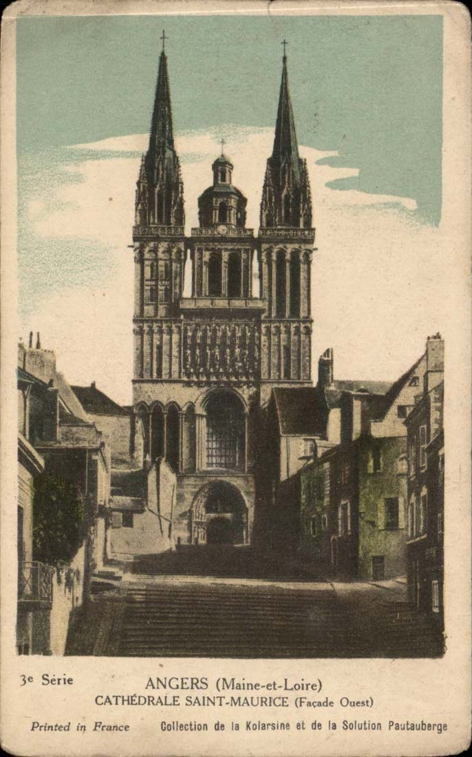 Angers CPA Cathedral Saint Maurice (western frontage)