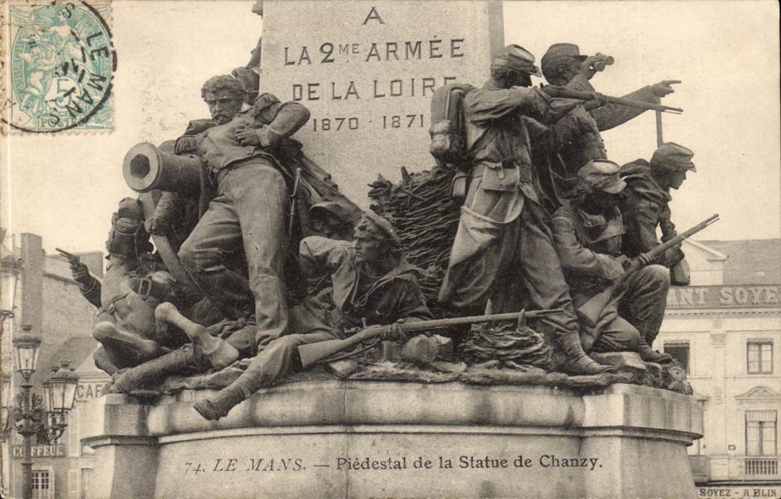 CPA Mans Piedestral of Statue of Chanzy