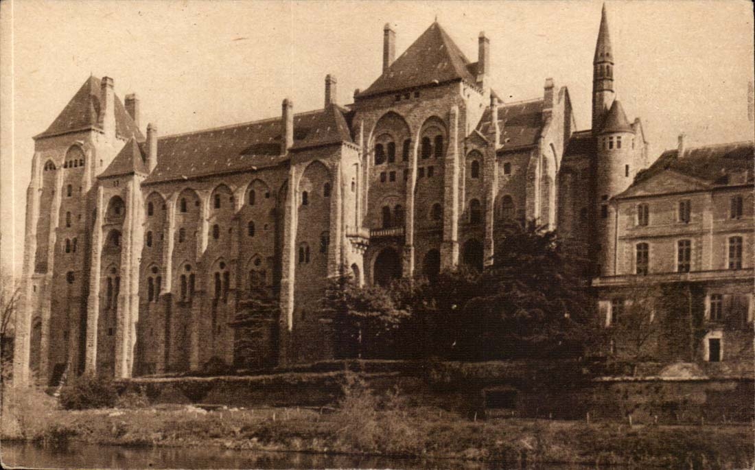 Solesmes CPA Abbey buildings of 1896 seen island Saint Clement