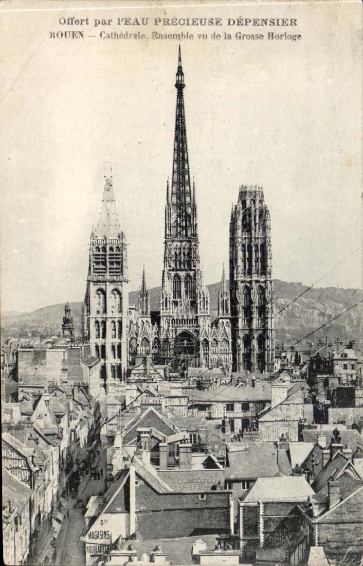 Rouen CPA the cathedral seen Together of the large clock