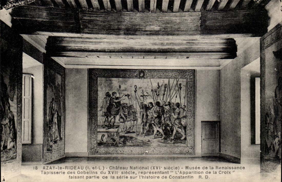 Nationales Schloss-Museum des Azay Vorhang-CPA der Renaissance die Tapisserie der Kobolde