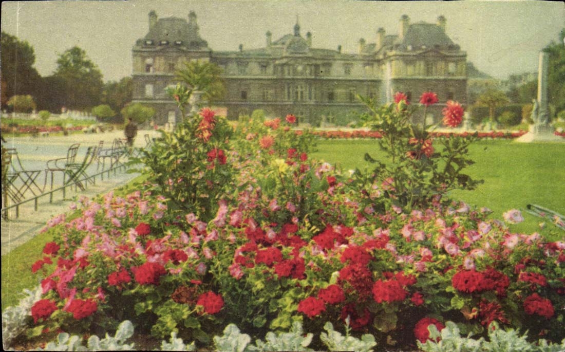 Paris - 6 - Garden and Palate of Luxembourg built in 1615 per Solomon de Brosse - CPA