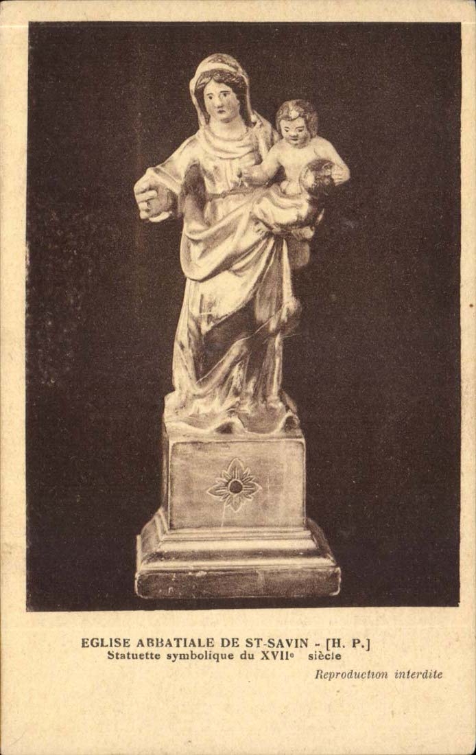 Abteikirche von Str savin - symbolisches Jahrhundert CPA des Systems Xvii der Statuette