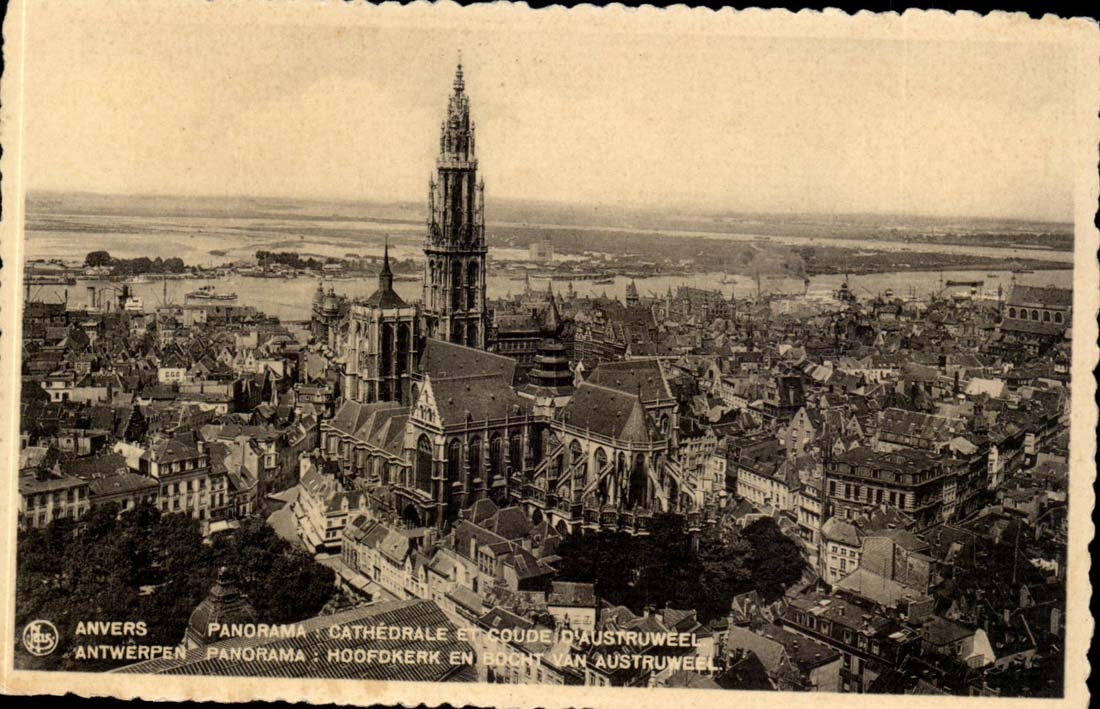 Belgium - Belgium - Antwerp - Antwerp - Cathedral and Austruweel Elbow - CPA