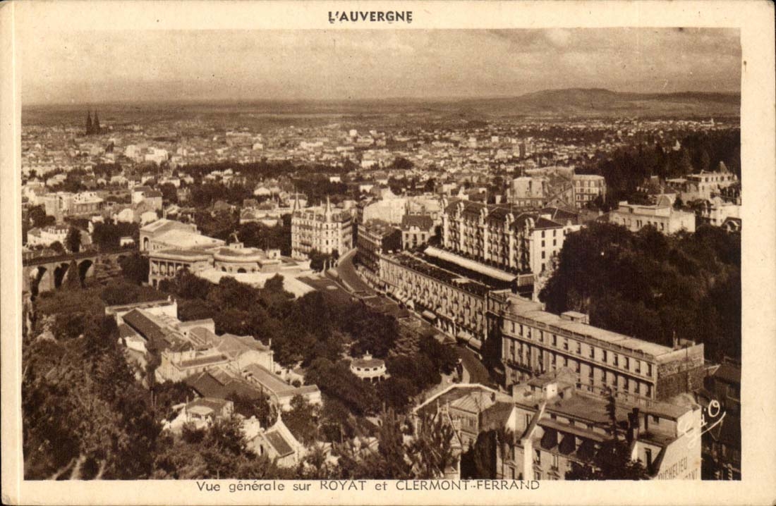 Royat - View on Royat and Clermont Ferrand - CPA