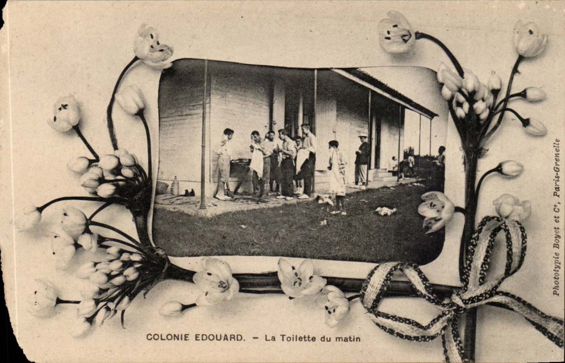 Fantasy - Children - Edouard Colony - the Toilet of the Morning - flowers CPA