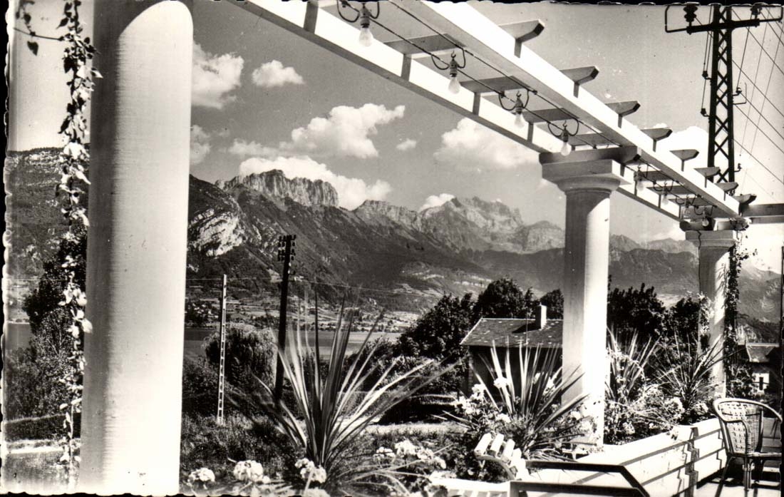 Annecy Lake CPA Sevrier Panorama of the Spinner and the teeth of Lanfon taken of the Pergola of the Robinson hotel