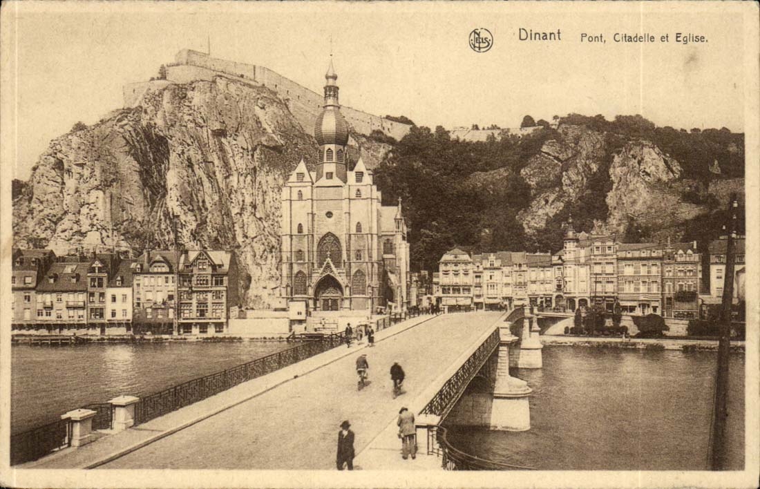 Dining Belgie Belgium CPA Bridge citadel and church