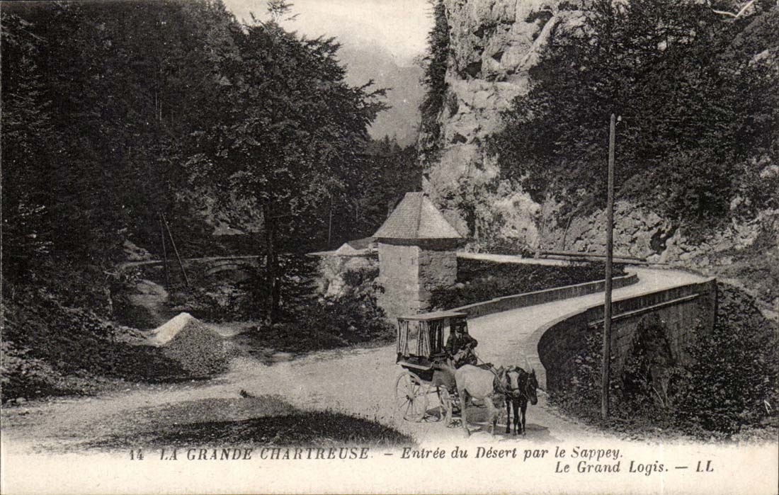 Grosser Chartreuse CPA Eingang der Wuste durch Sappey das grosse Haus (cariole)