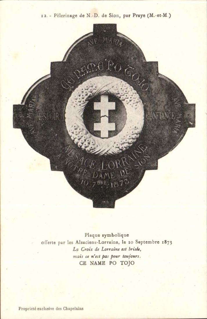 Pilgerfahrt von Notre Dame von Sion durch Praye - symboloque Platte bot durch Alasaciens Lothringen 1873 an - CPA