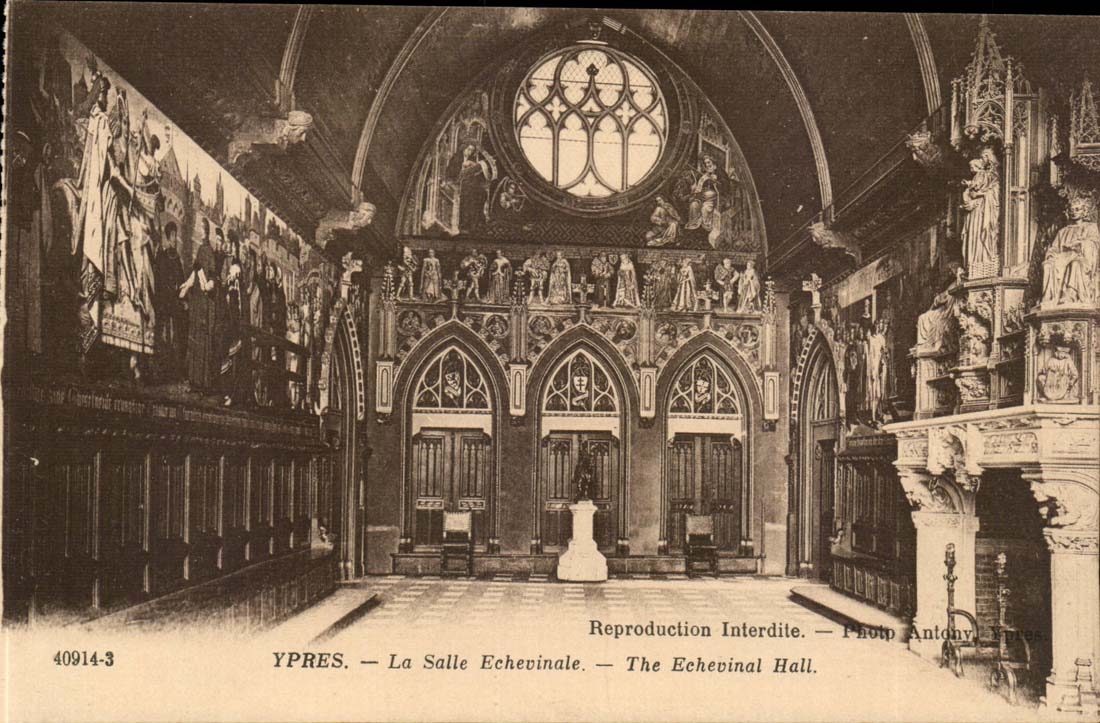 Belgium Ypres CPA the room echevinale