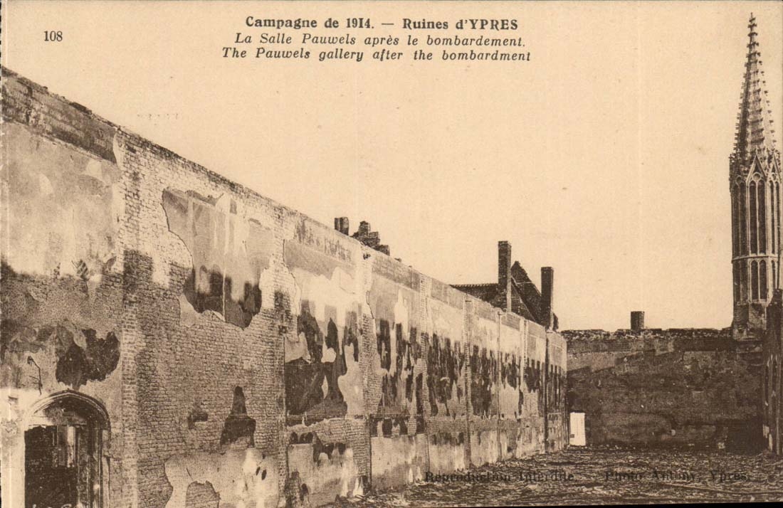 Belgium Ypres CPA Countryside of 1914 the Pauwels room after the bombardment