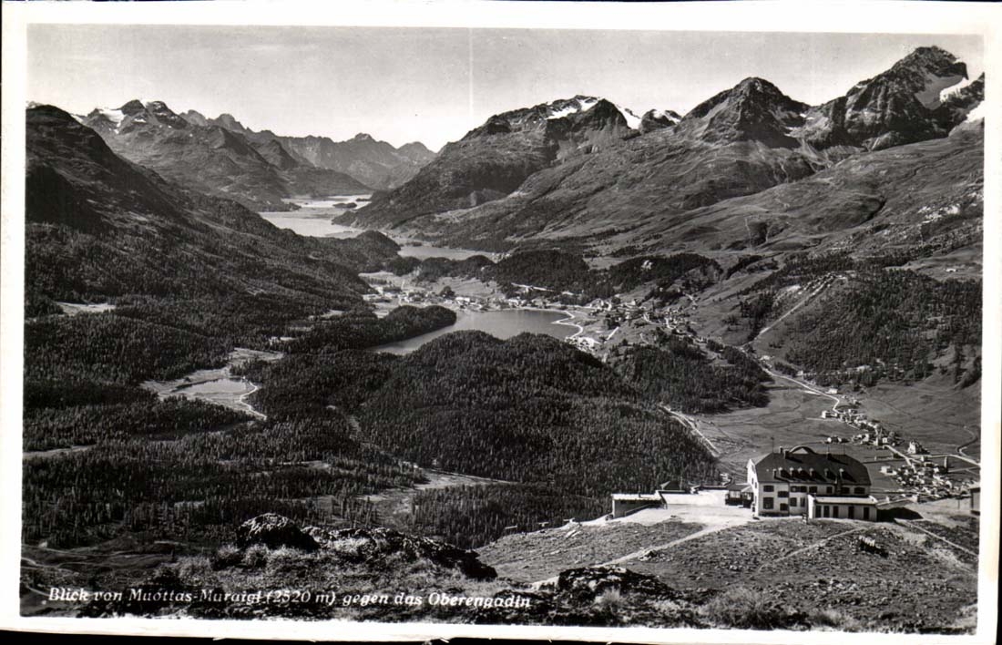 Suisse Blick von Muottas Muraigt gegen das Oberengadin