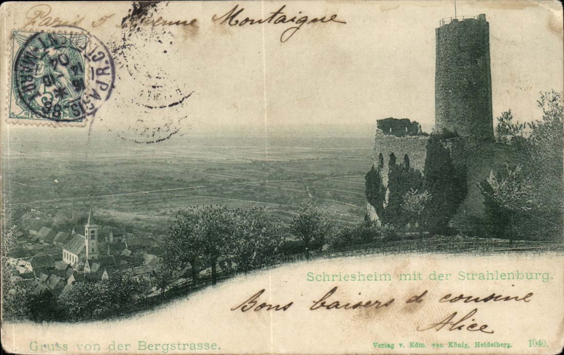 CPA Schriesheim put der Strahlenburg GRuss von der Bergstrasse