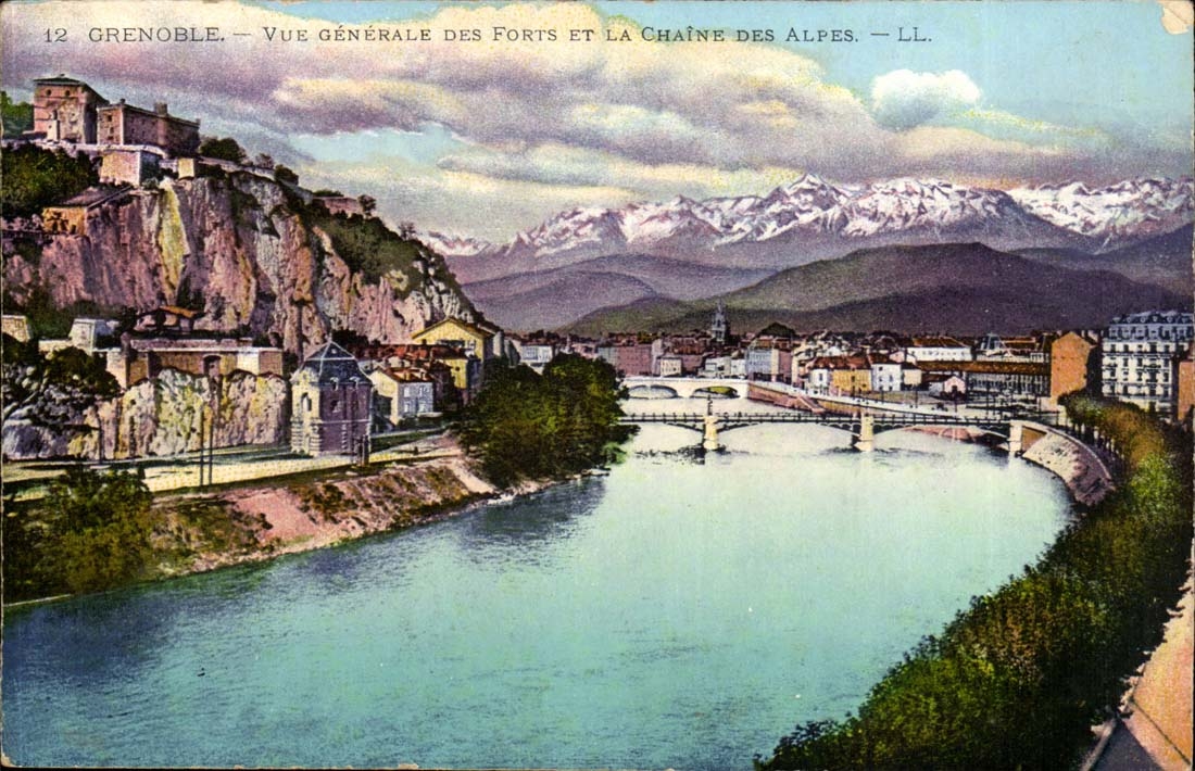 Grenoble CPA View of the forts and the alpine range
