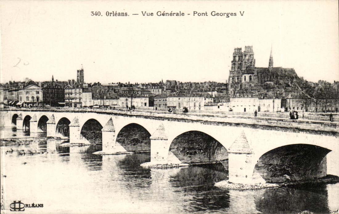 Orleans CPA Vue generale Pont Georges V